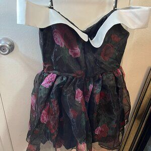 Sugar Thrillz off-shoulder rose dress